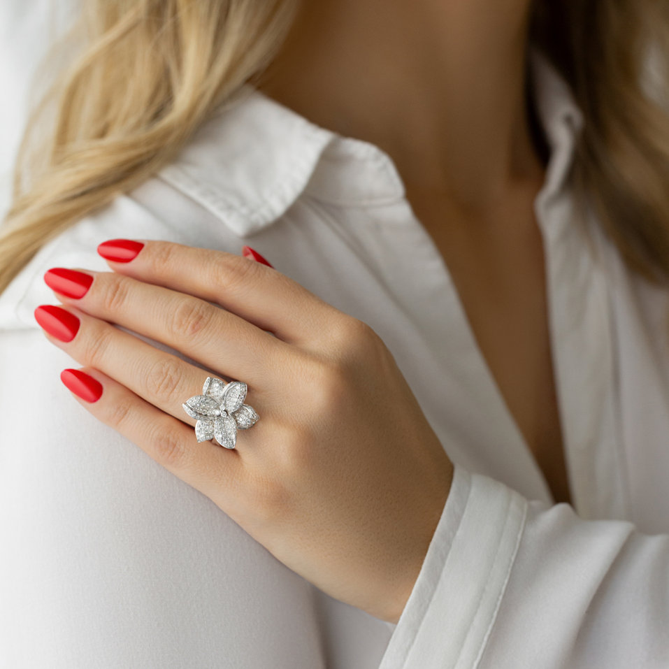 Prsteň s diamantmi Frozen Orchid