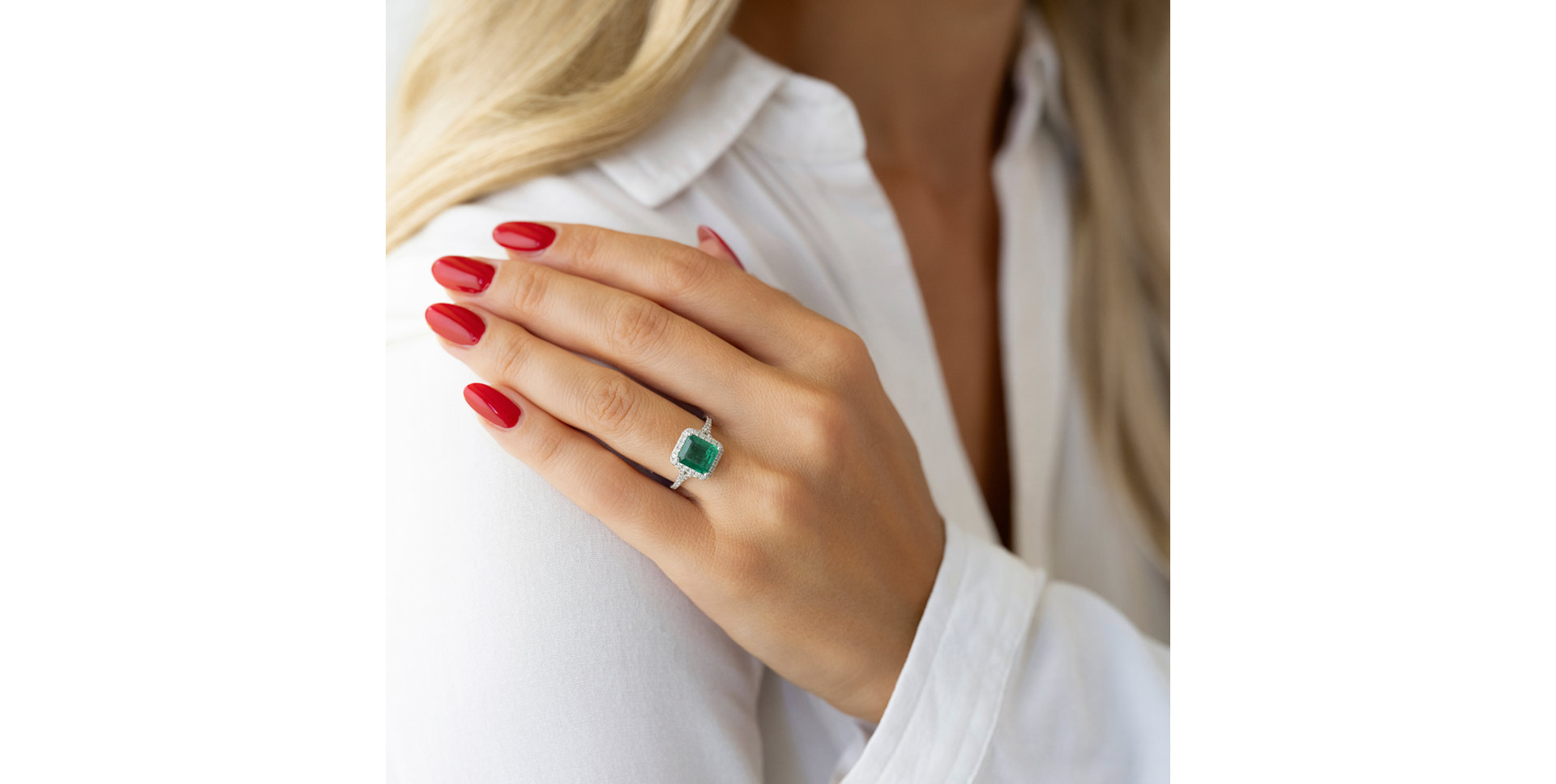 Prsteň so smaragdom a diamantmi Fantasy Gem