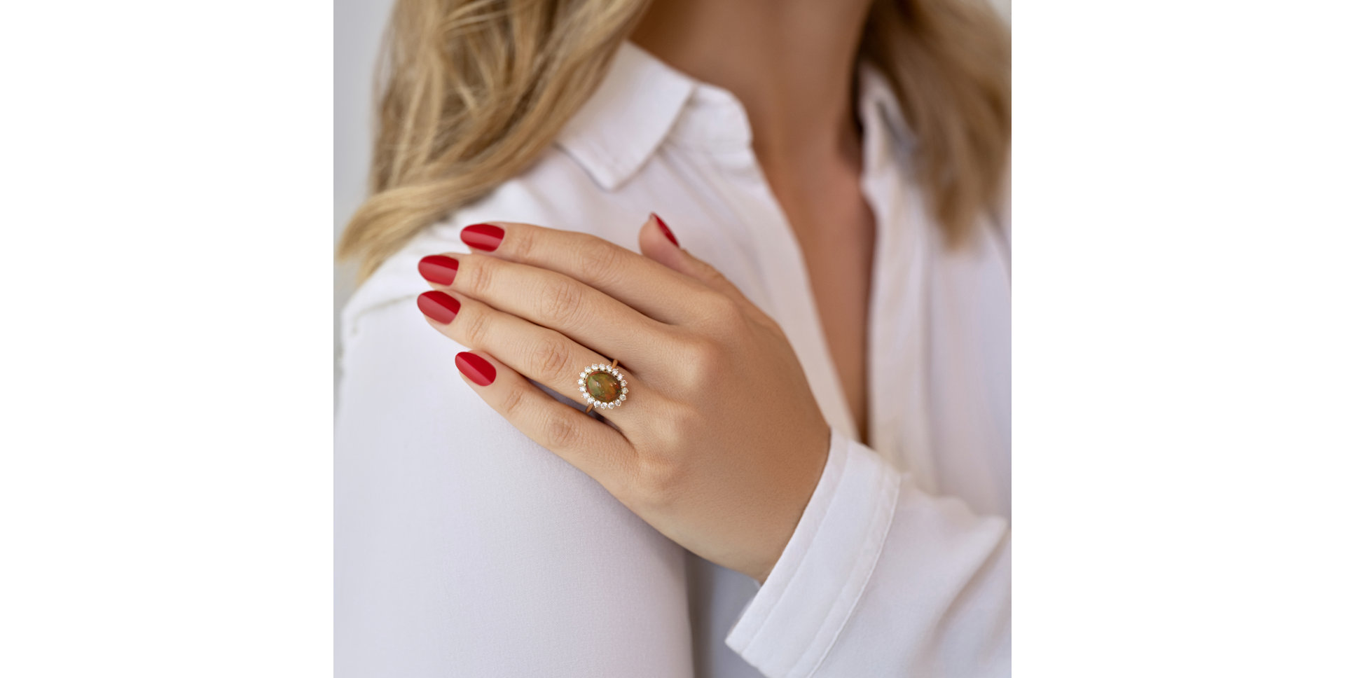 Prsteň s opálom a diamantmi Diamond Czarina