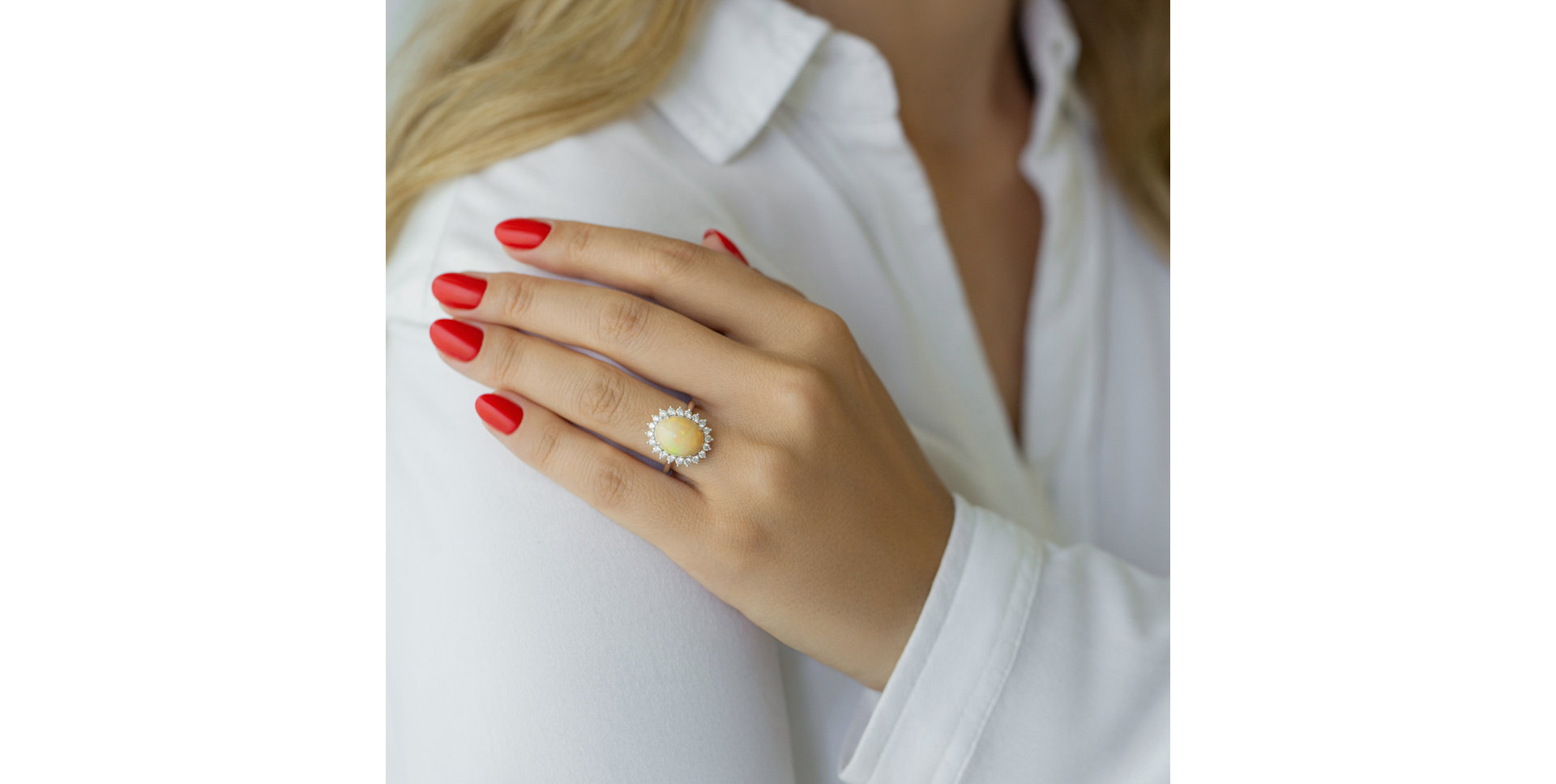 Prsteň s opálom a diamantmi Diamond Czarina