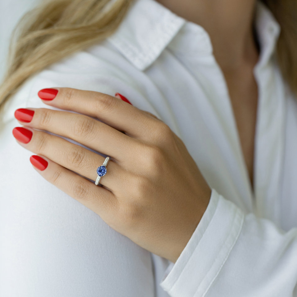 Prsteň s diamantmi a tanzanitom Fairytale Cosmos