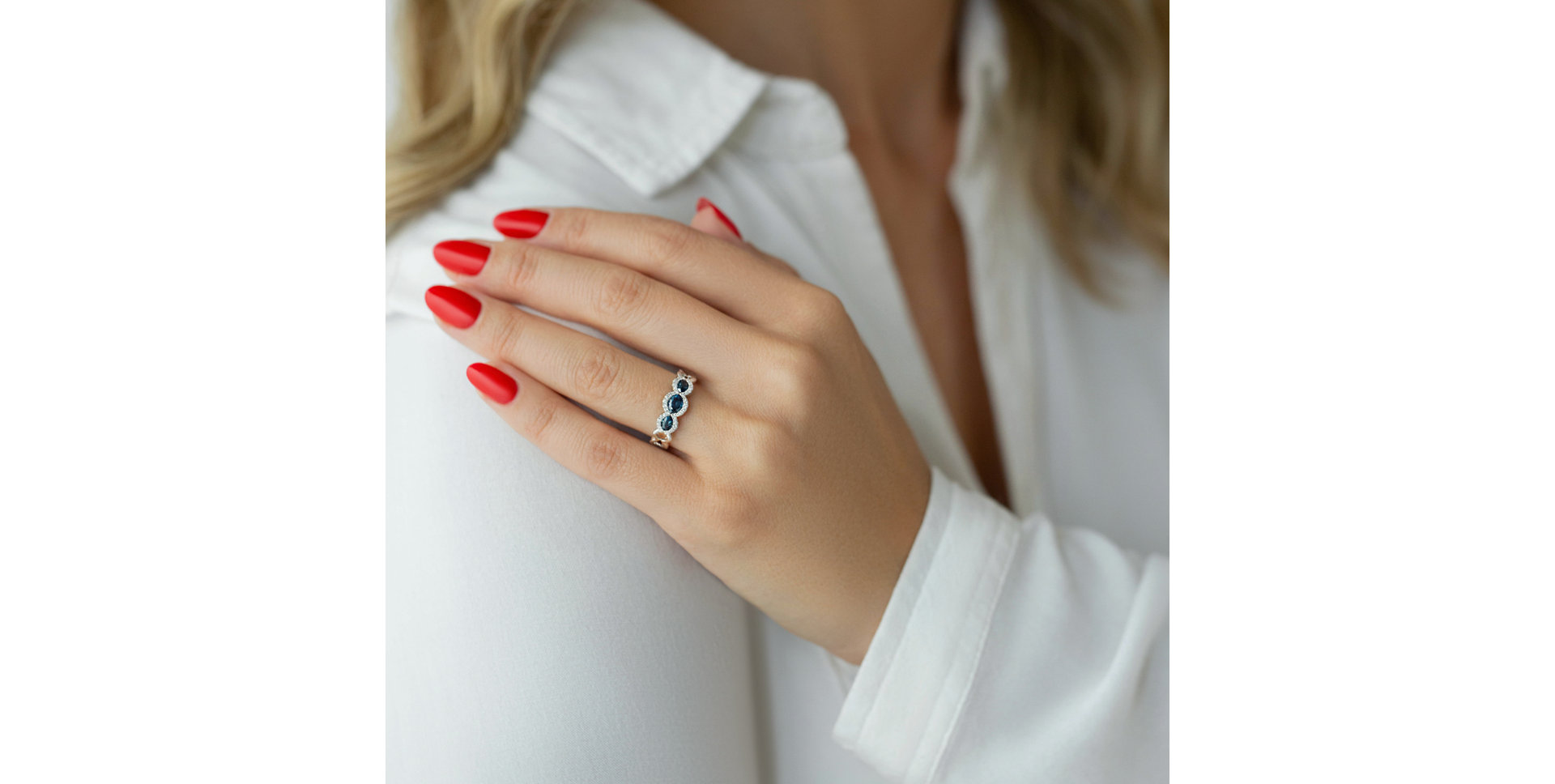 Prsteň s diamantmi a zafírmi Clotilde