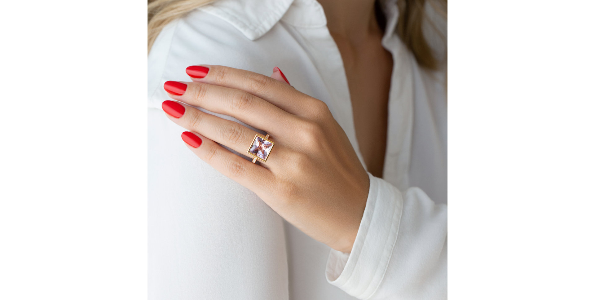 Prsteň s ametystom a diamantmi Opulent Dream