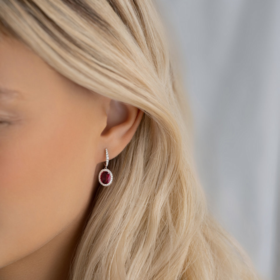 Náušnice s diamantmi a turmalínom Sweet Charm