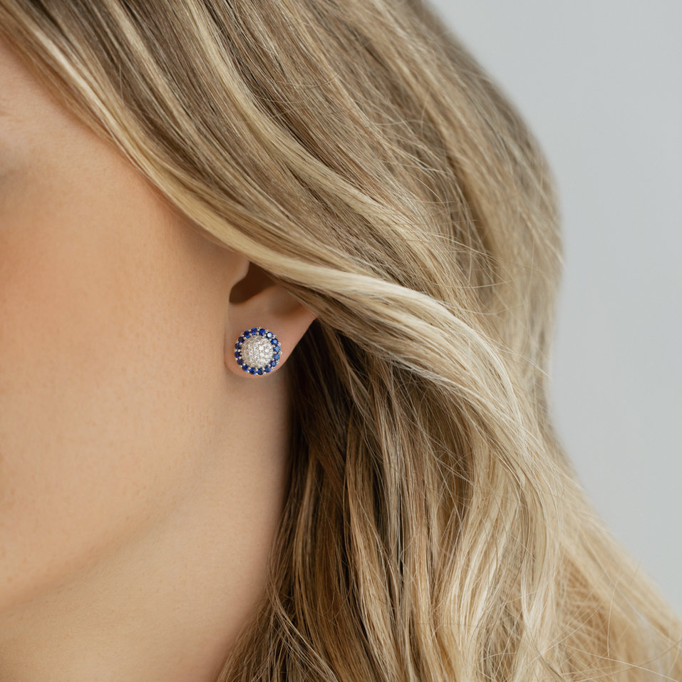 Náušnice s diamantmi a zafírmi Dilliana