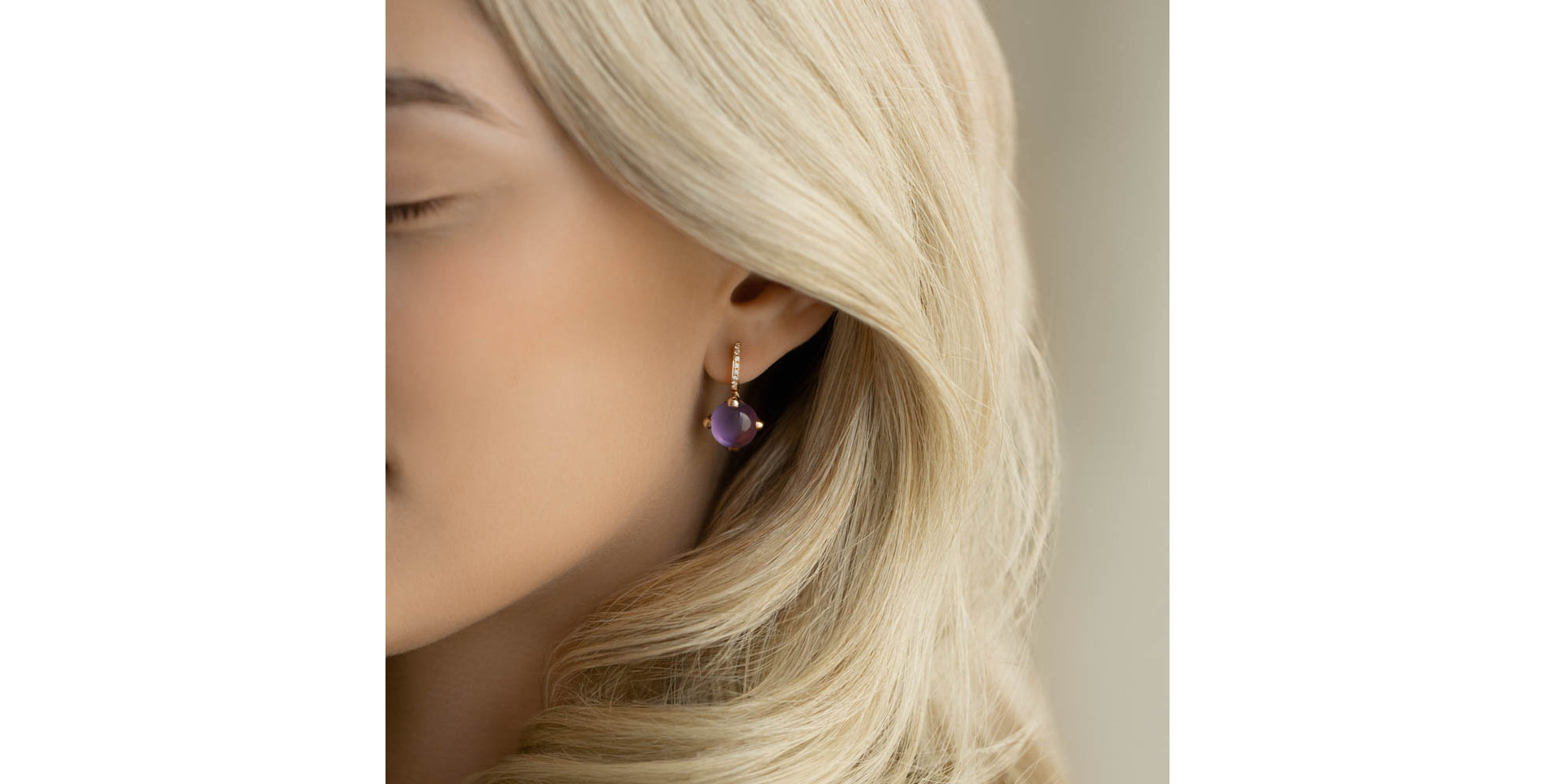 Náušnice s mesačným kameňom a diamantmi Rainbow Space