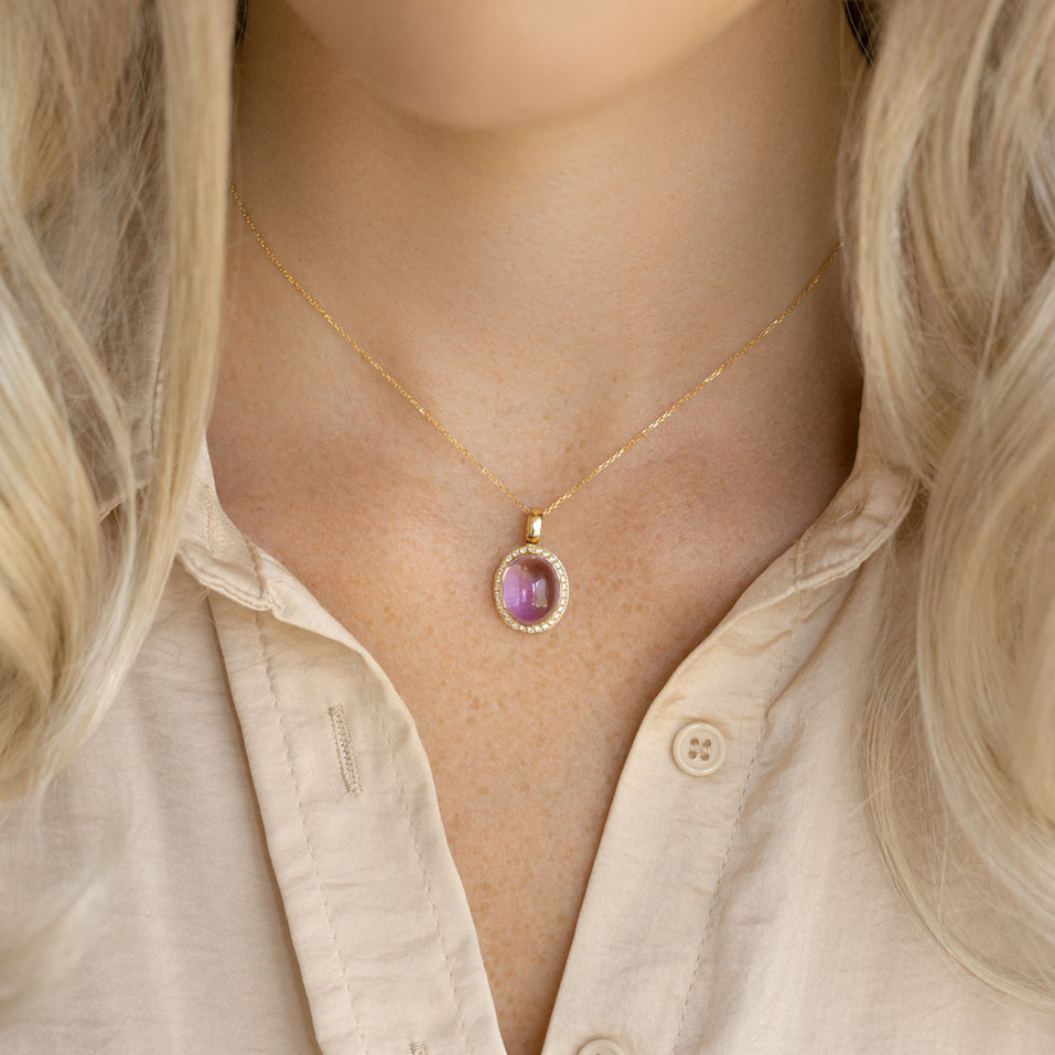 Přívěsok s chalcedonom a diamantmi Magic Blossom