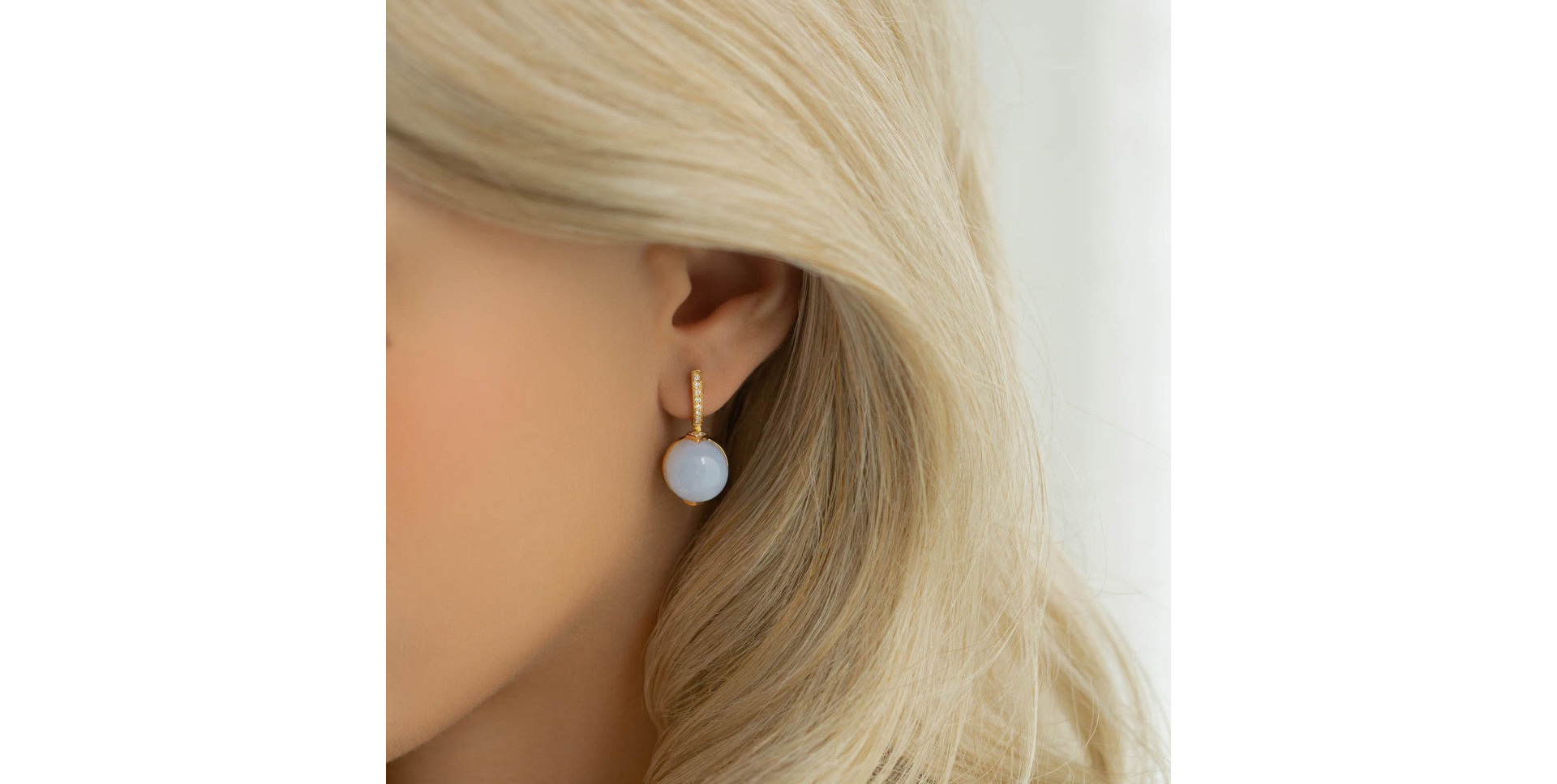 Náušnice s topásom a diamantmi Fairy Blossom