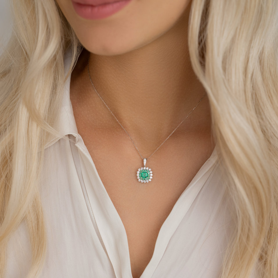 Přívěsok s bielymi a žltými diamantmi Bright Feeling