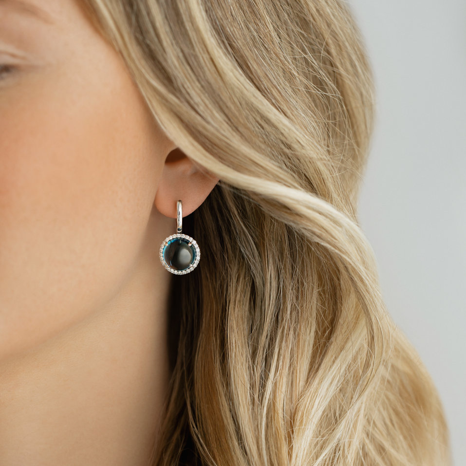 Náušnice s topásom a diamantmi Dream Dimension