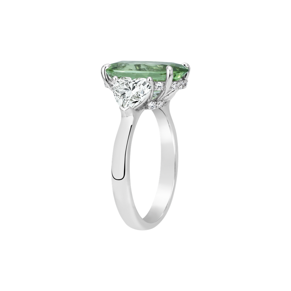 Prsteň s diamantmi a turmalínom Dravyn