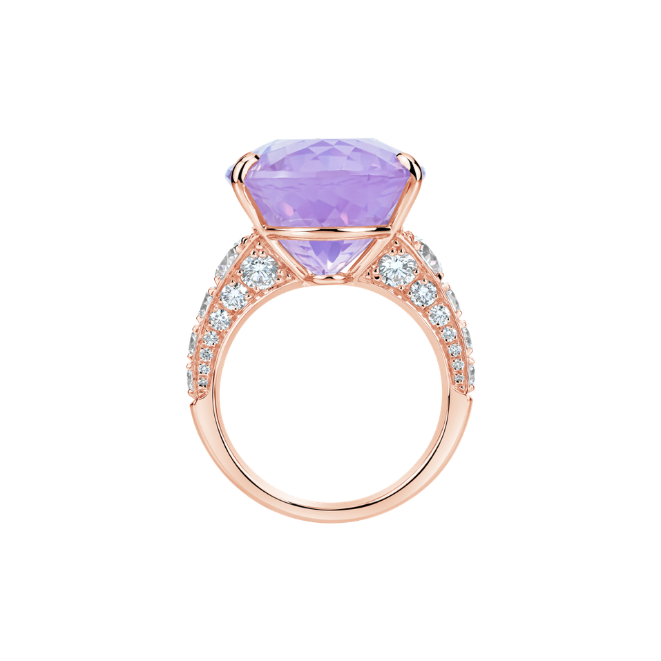 Prsteň s diamantmi a ametystom Mist of Amethyst