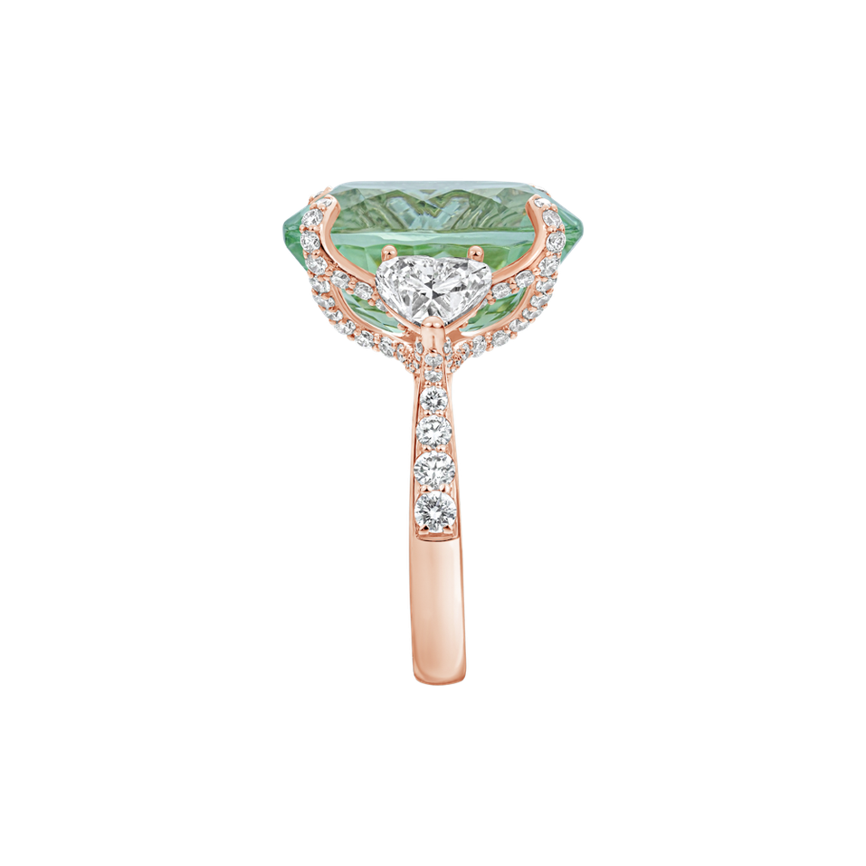 Prsteň s diamantmi a turmalínom Deloraine