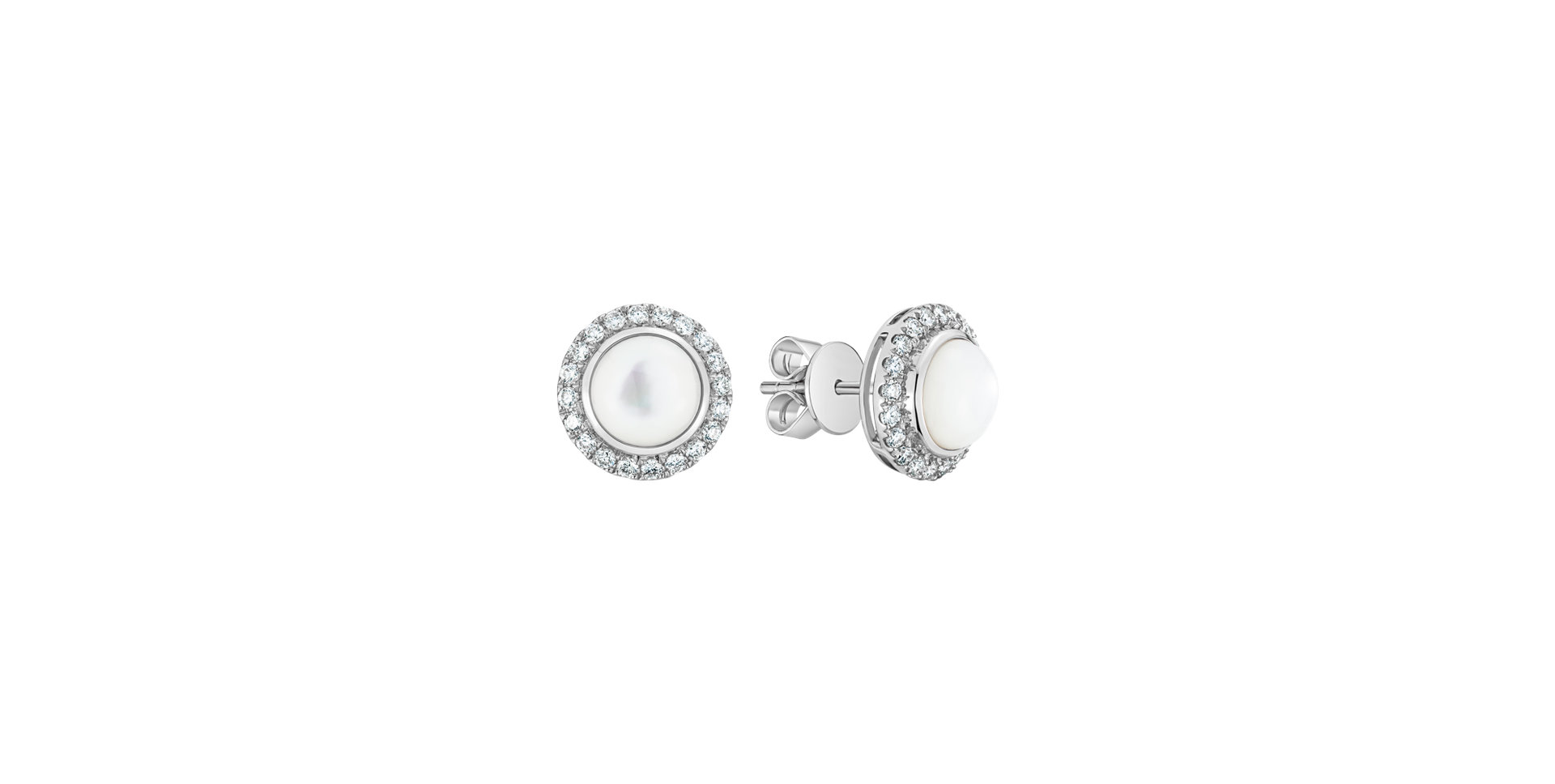 Náušnice s diamantmi a perlou Pure Pearl