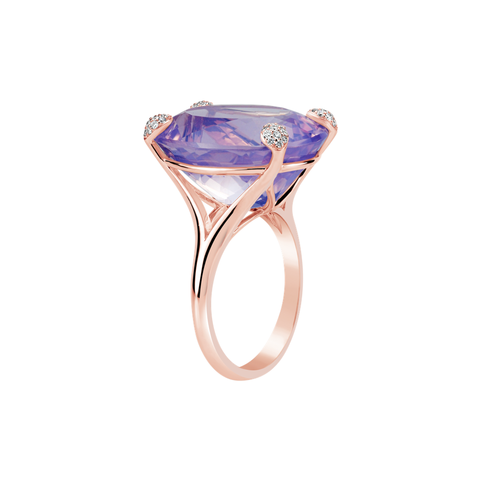 Prsteň s diamantmi a ametystom Lavender Miracle