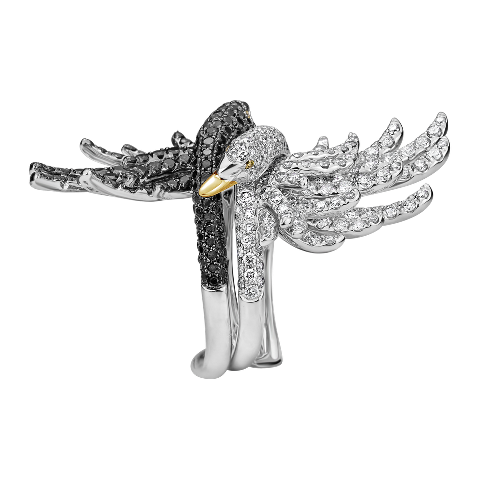 Prsteň s diamantmi White Swan