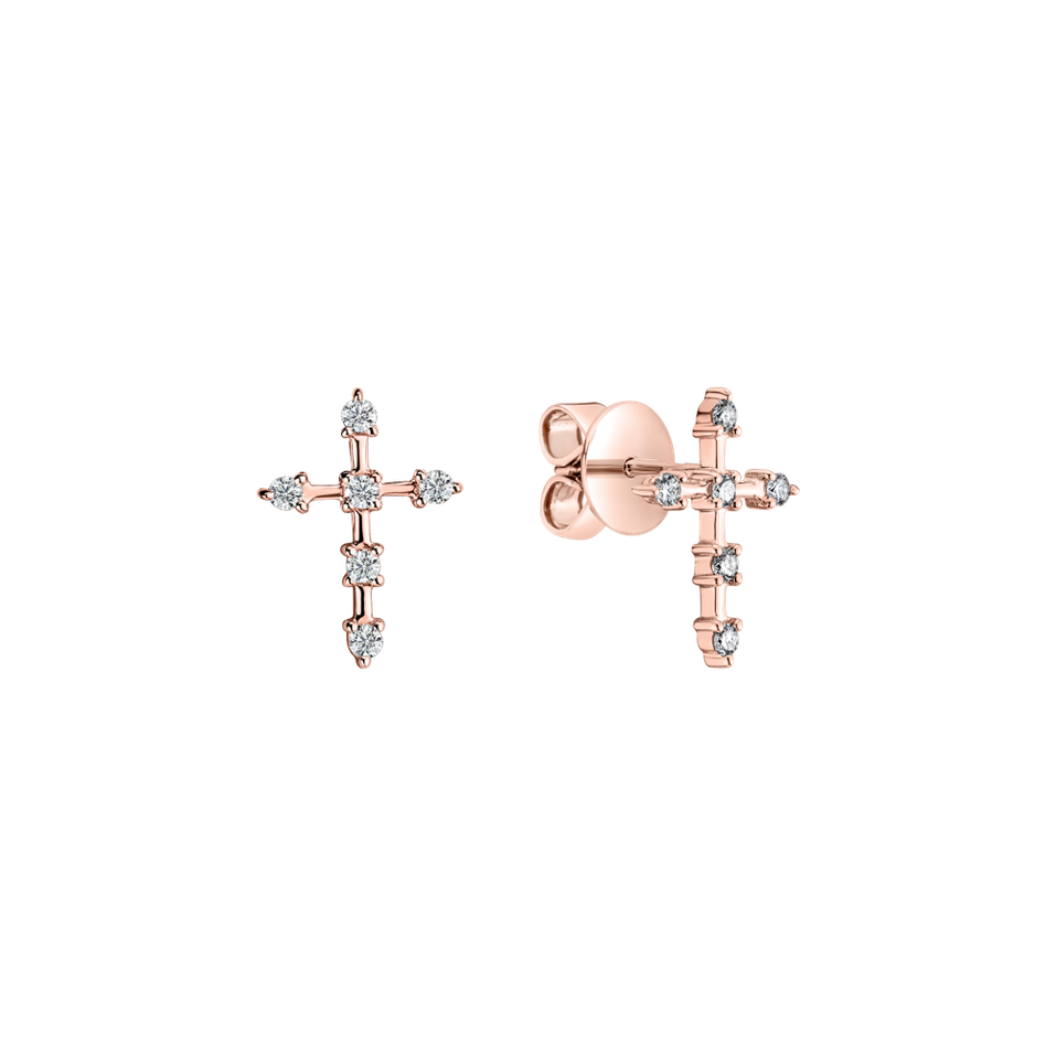 Náušnice s diamantmi Passion Cross