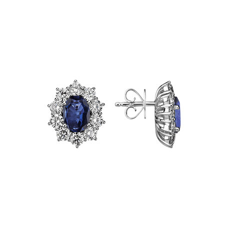Náušnice s zafírom a diamantmi Moon Witchery