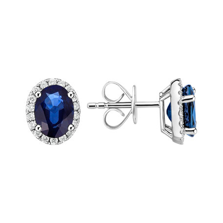 Náušnice s zafírom a diamantmi Imperial Allegory