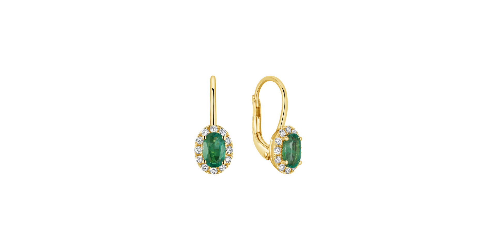 Náušnice s diamantmi a smaragdom Imperial Allegory