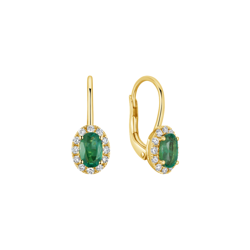 Náušnice s diamantmi a smaragdom Imperial Allegory