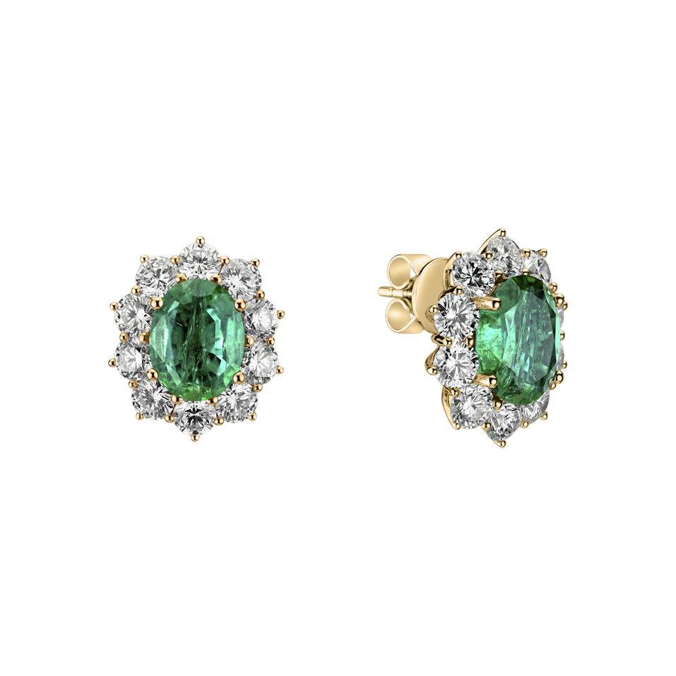 Náušnice so smaragdom a diamantmi Princess Joy