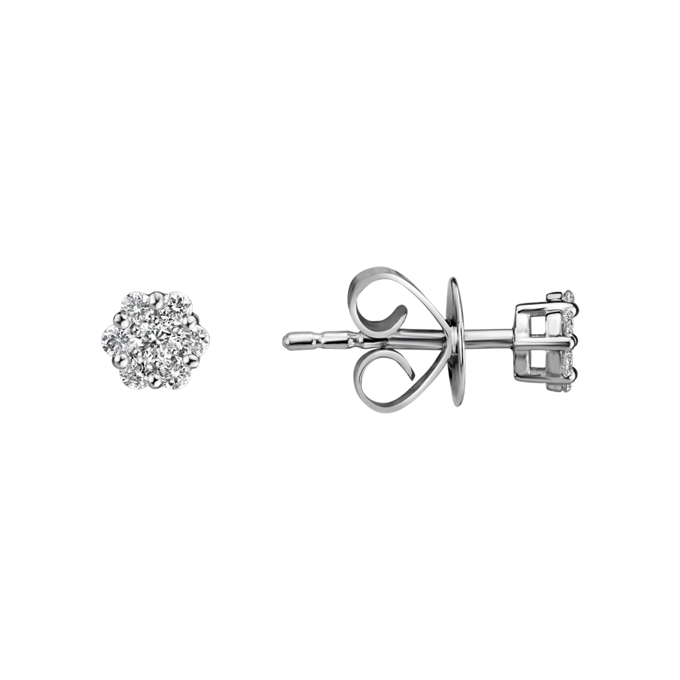 Náušnice s diamantmi Shiny Flower