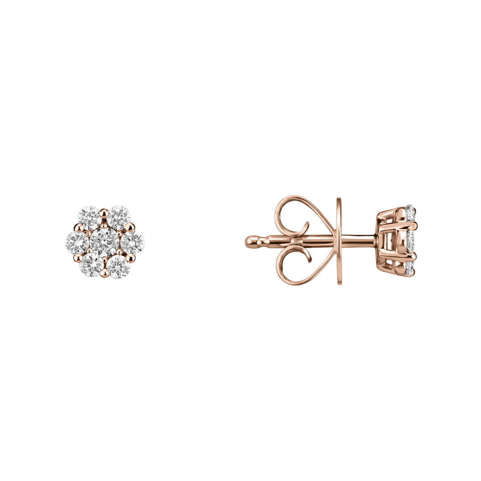 Náušnice s diamantmi Shiny Flower