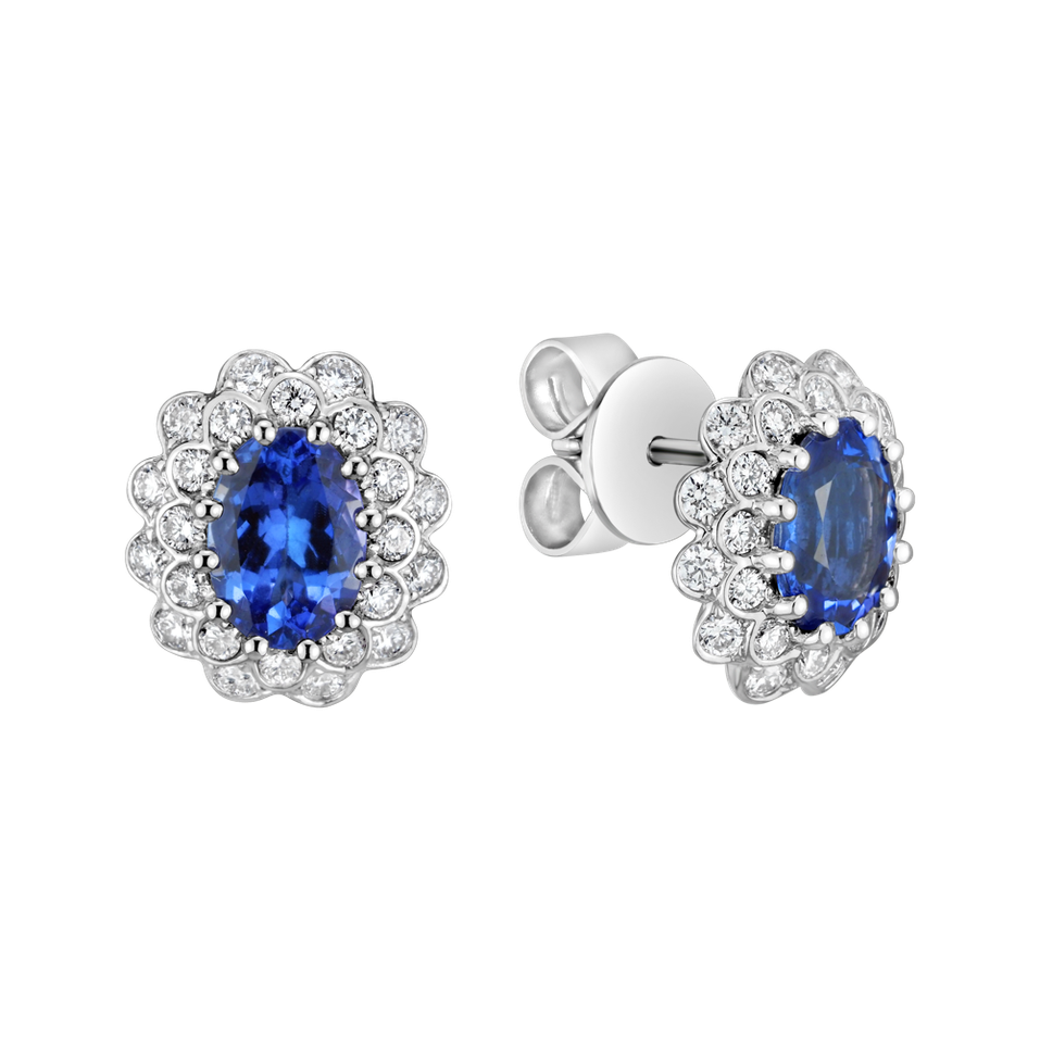 Náušnice s diamantmi a tanzanitom Fairy Goddess