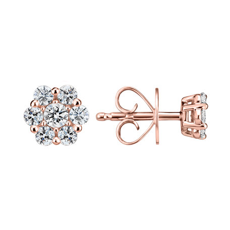 Náušnice s diamantmi Shiny Flower