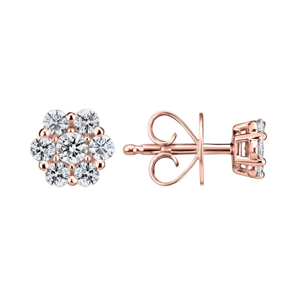 Náušnice s diamantmi Shiny Flower