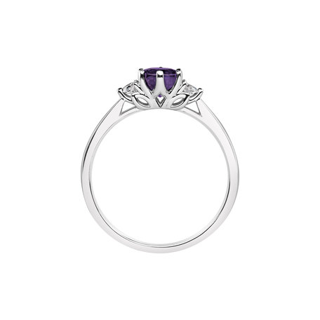 Prsteň s diamantmi a ametystom Midnight Serenity