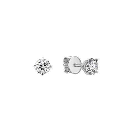 Náušnice 14kt biele zlato s diamantmi Essential Shine