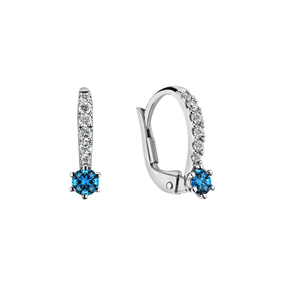 Náušnice s modrým diamantom Essential Glow