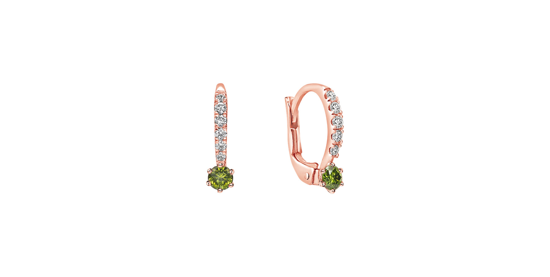 Náušnice so zeleným diamantom Essential Glow