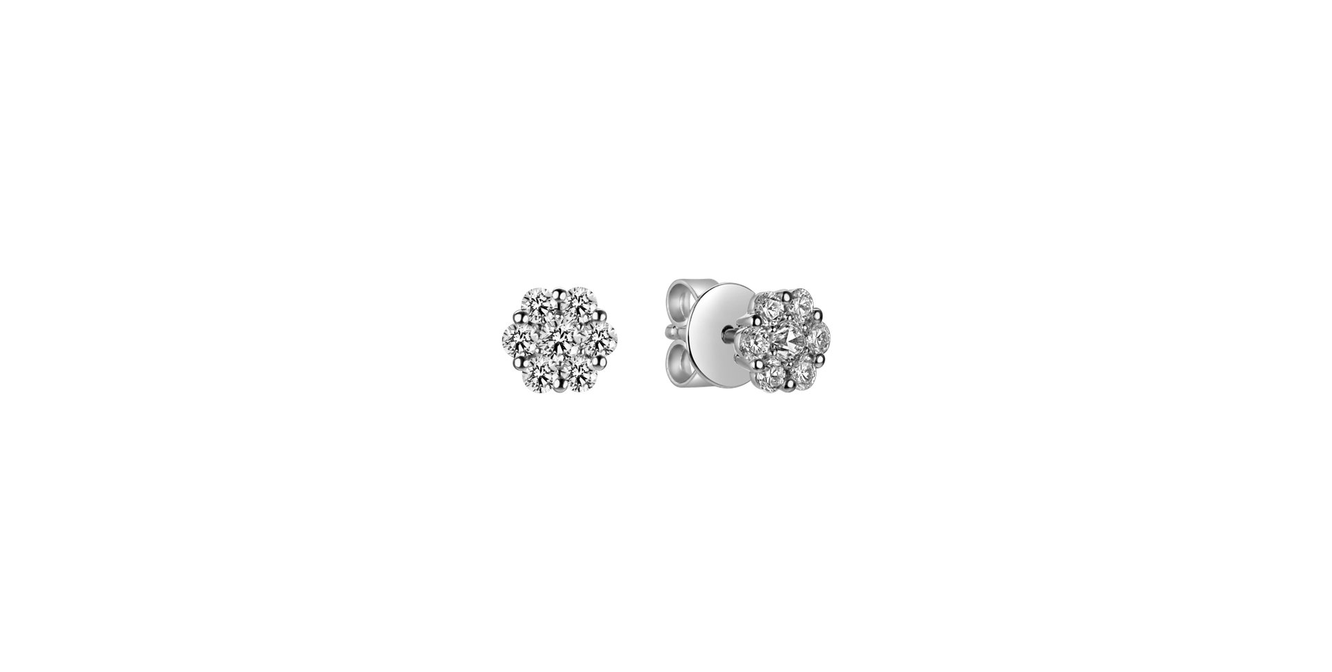 Náušnice 14kt biele zlato s diamantom Náušnice s briliantmi Shiny Constellation