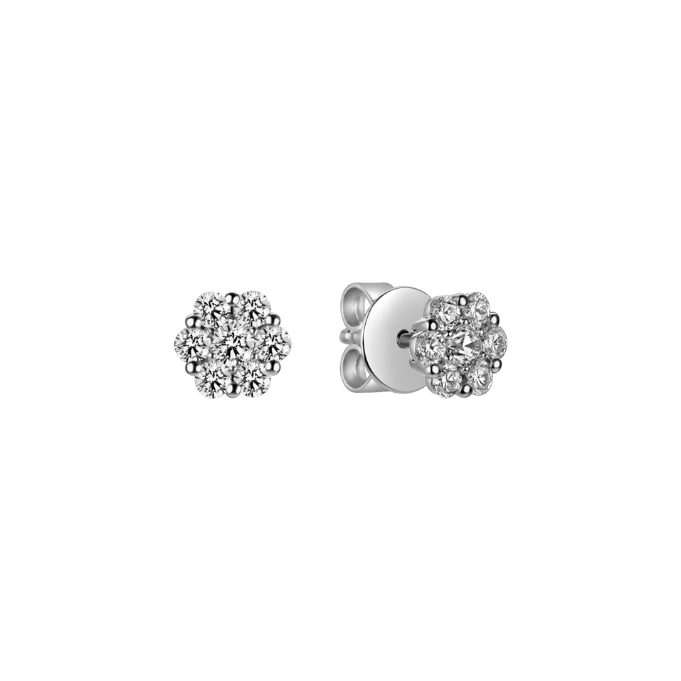 Náušnice 14kt biele zlato s diamantom Náušnice s briliantmi Shiny Constellation