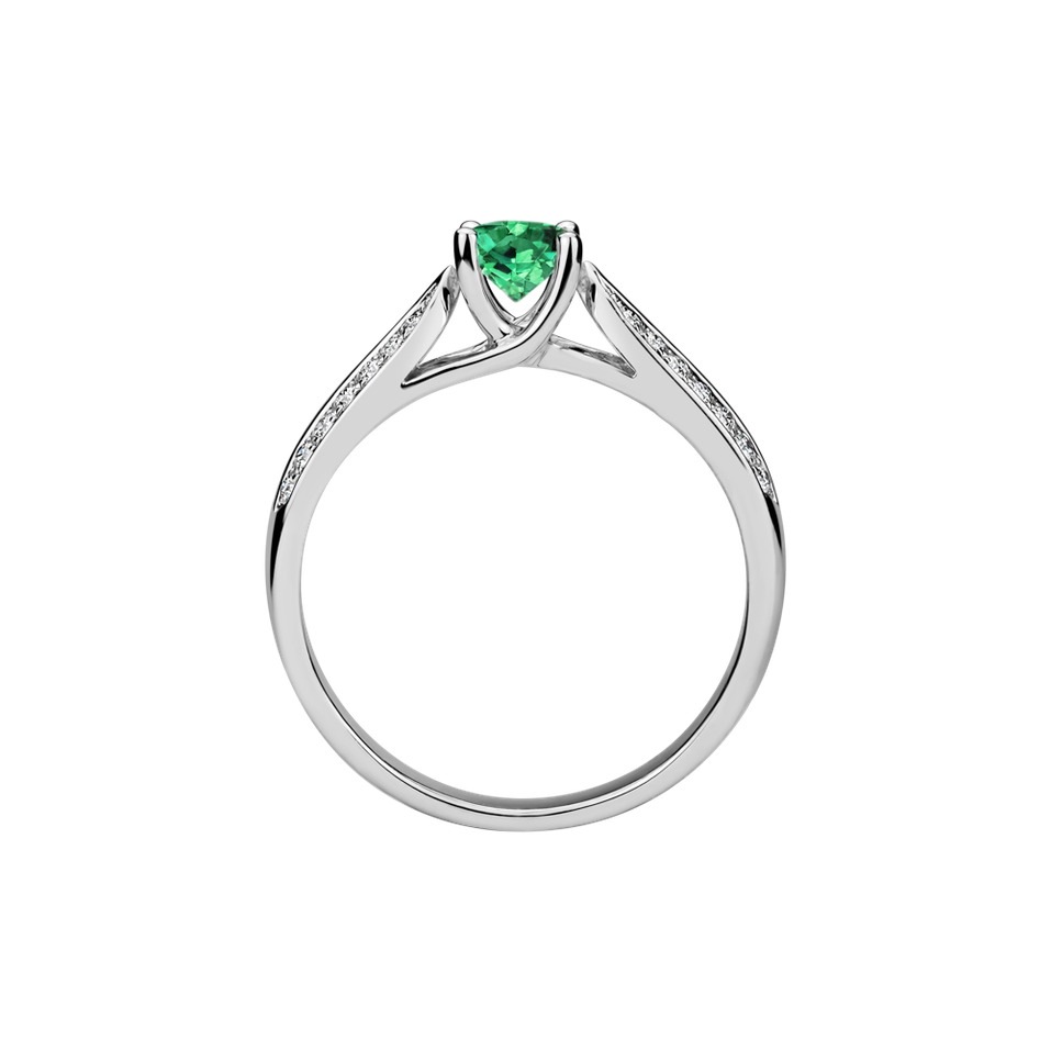 Prsteň s diamantmi a smaragdom Luciano