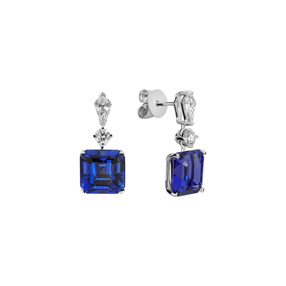 Náušnice s tanzanitom a diamantmi Blue Spell