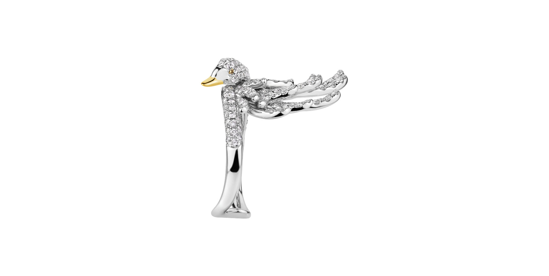 Prsteň s diamantmi White Swan