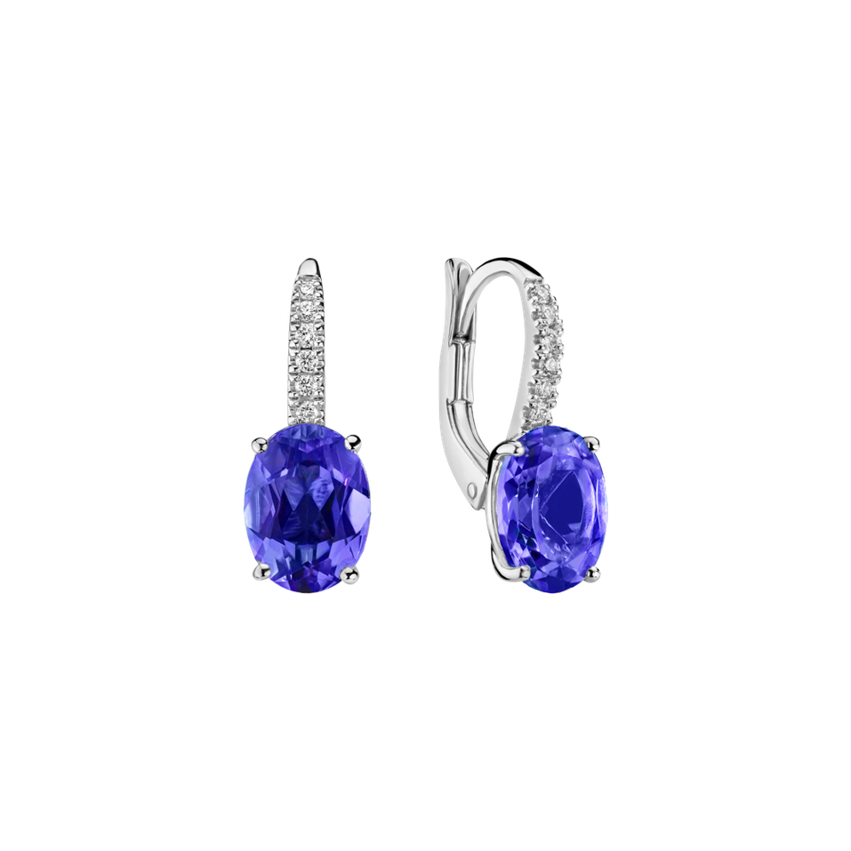 Náušnice s diamantmi a
 tanzanitom Iris Elegance