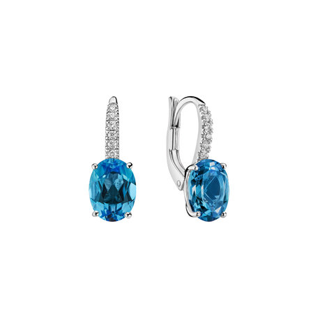Náušnice s diamantmi a topásom Iris Elegance