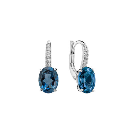 Náušnice s diamantmi a topásom Iris Elegance