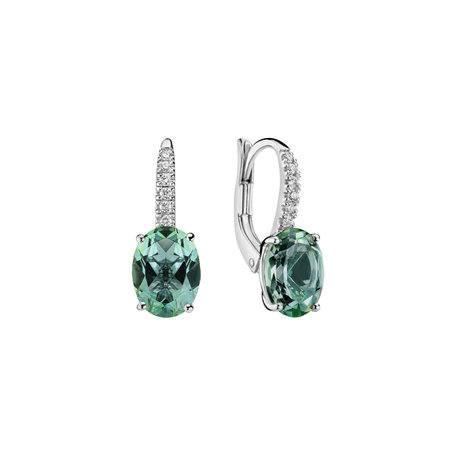 Náušnice s diamantmi a turmalínom Iris Elegance