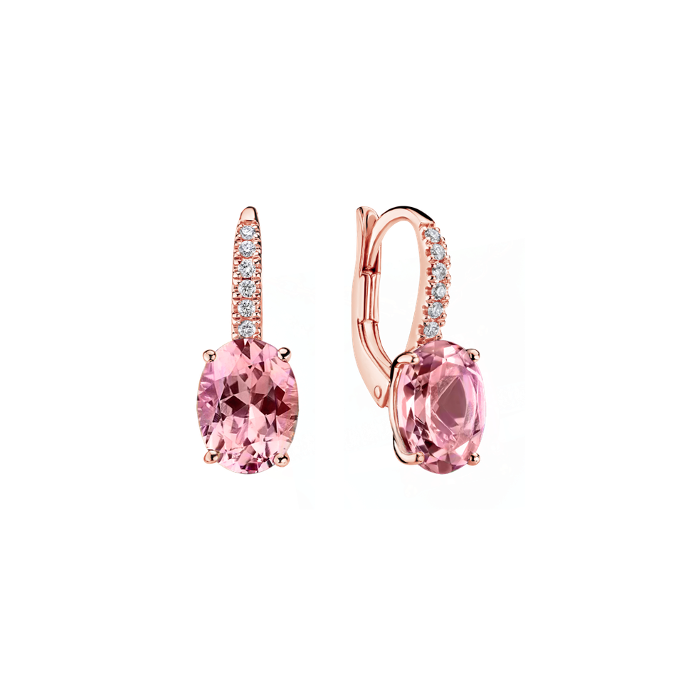 Náušnice s diamantmi a turmalínom Iris Elegance