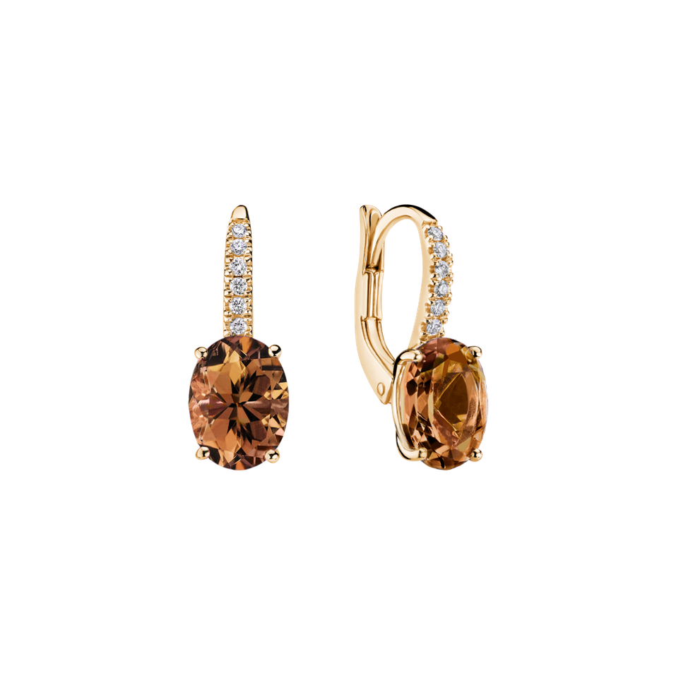 Náušnice s diamantmi a turmalínom Iris Elegance