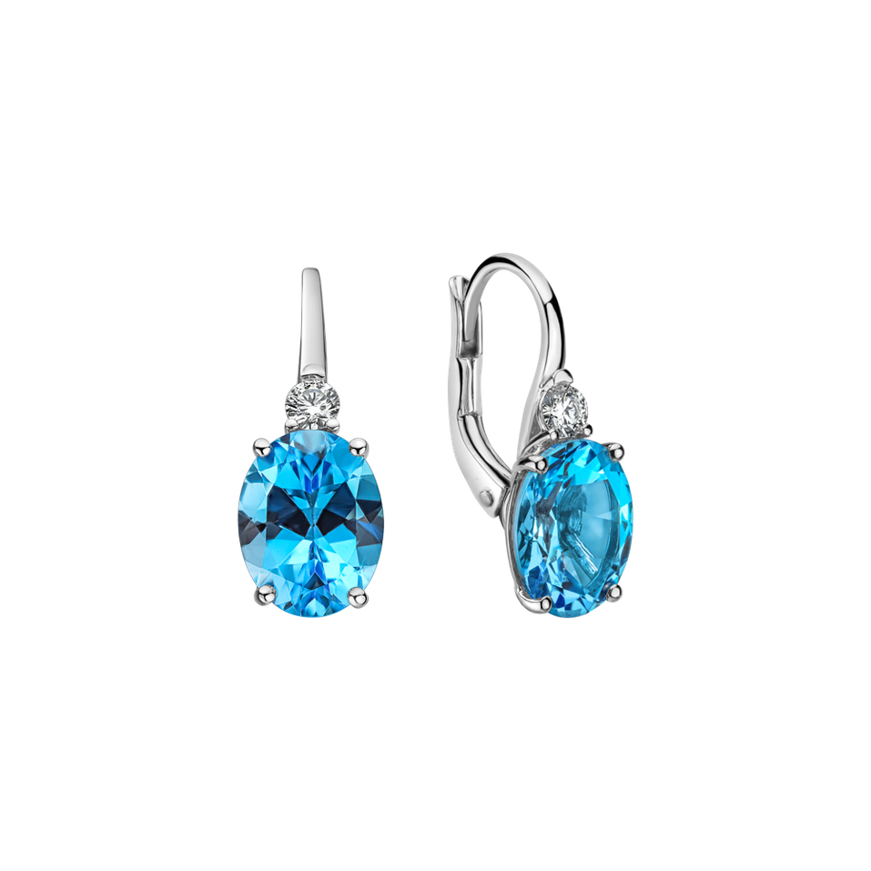 Náušnice s diamantmi a topásom Juliette