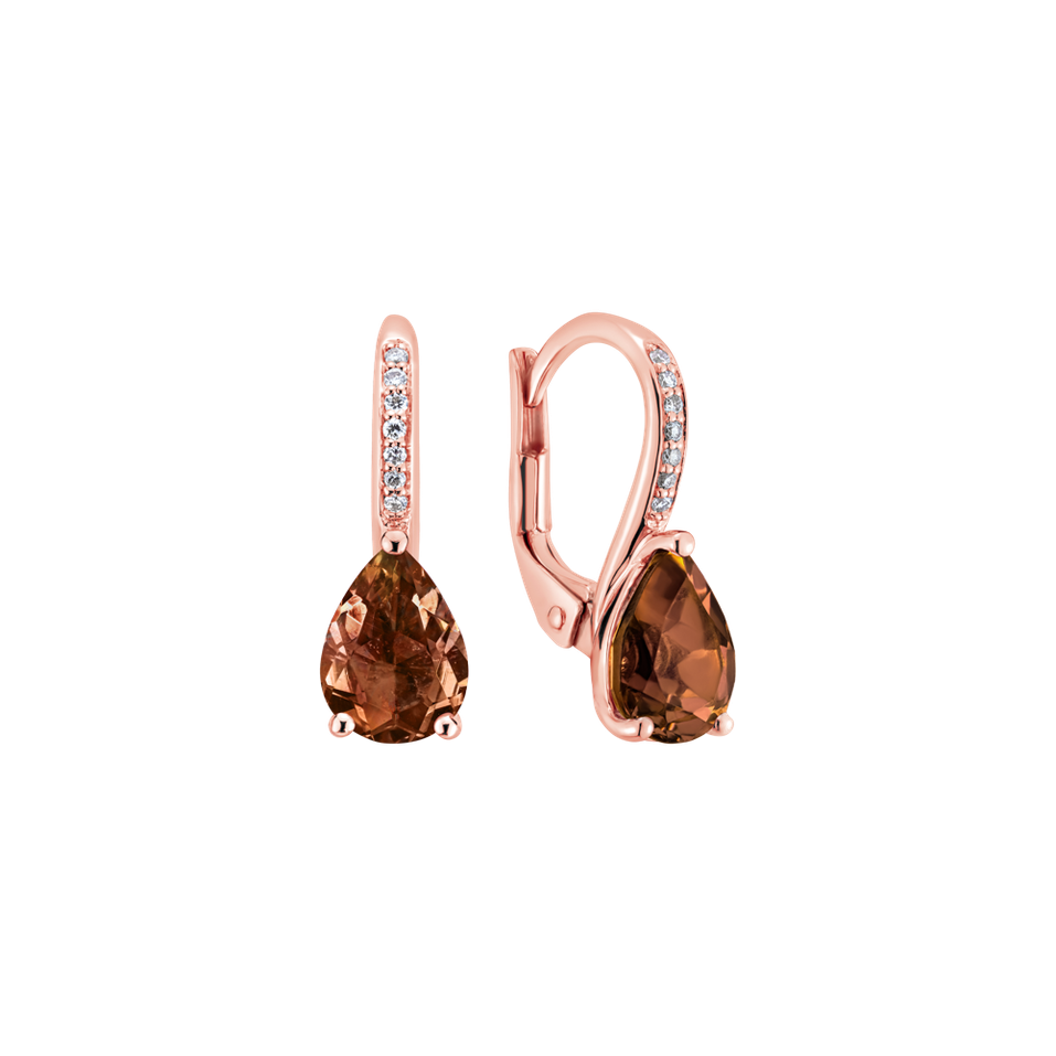 Náušnice s diamantmi a turmalínom Tearfall