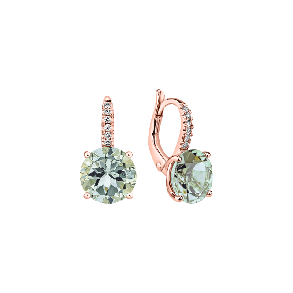 Náušnice s diamantmi a ametystom Bethy