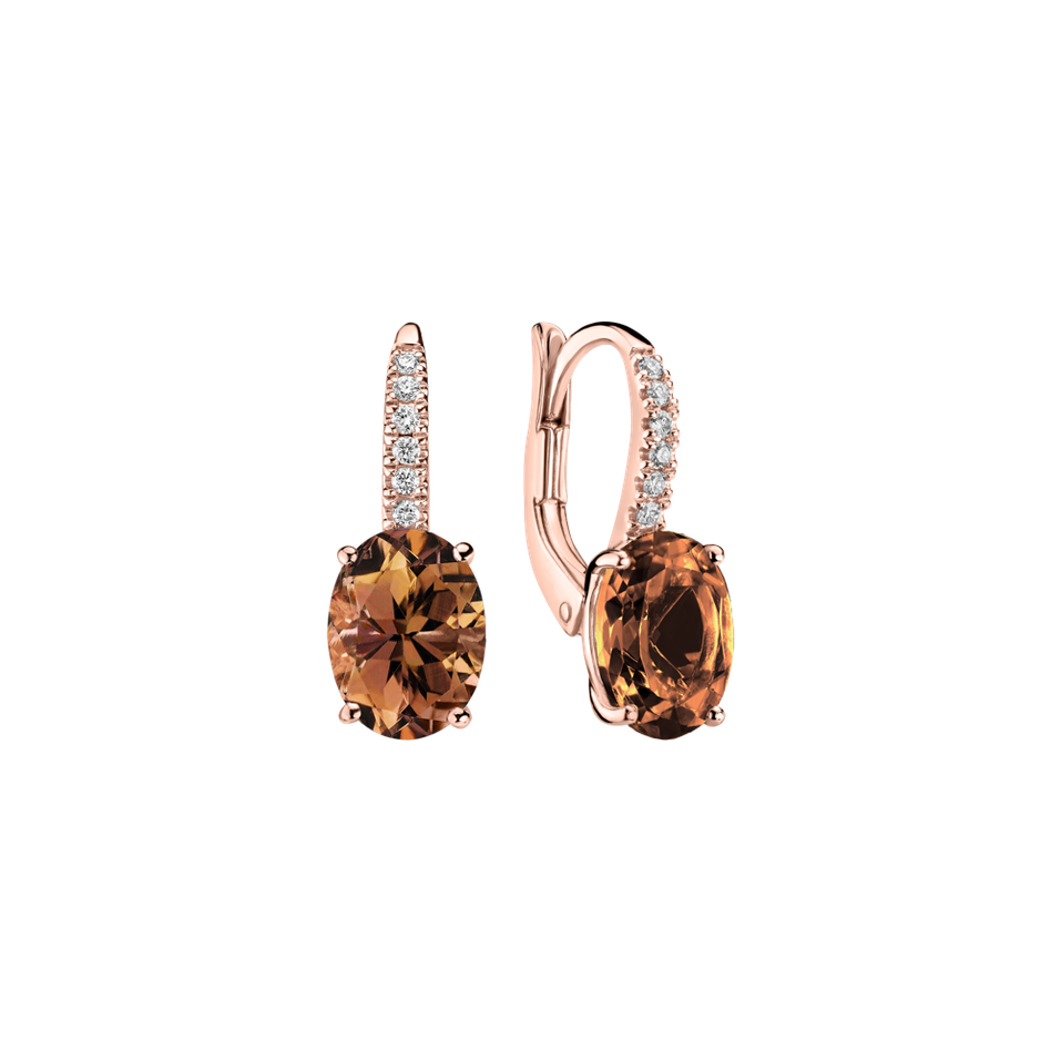 Náušnice s diamantmi a turmalínom Iris Elegance